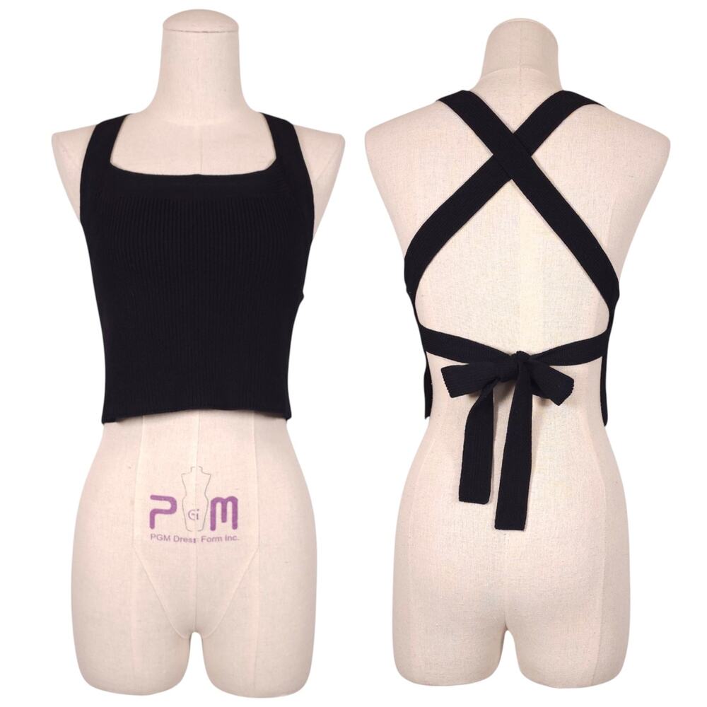 Wilfred Cayenne Knit Crop Top Black Sz Medium